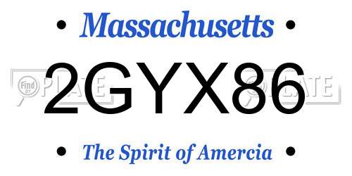 2GYX86 Massachusetts License Plate