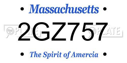 2GZ757 Massachusetts License Plate