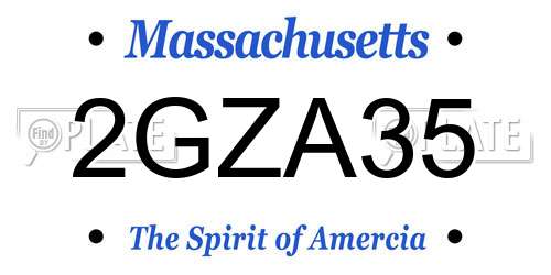 2GZA35 Massachusetts License Plate