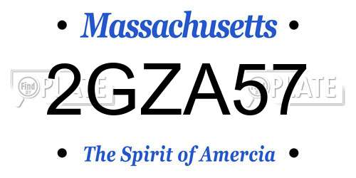 2GZA57 Massachusetts License Plate