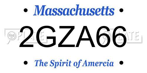 2GZA66 Massachusetts License Plate