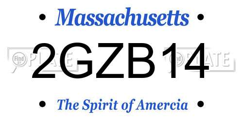 2GZB14 Massachusetts License Plate