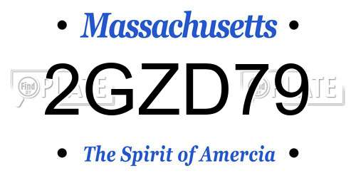 2GZD79 Massachusetts License Plate