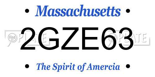 2GZE63 Massachusetts License Plate