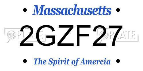 2GZF27 Massachusetts License Plate