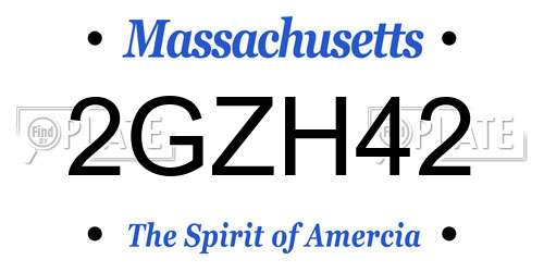 2GZH42 Massachusetts License Plate