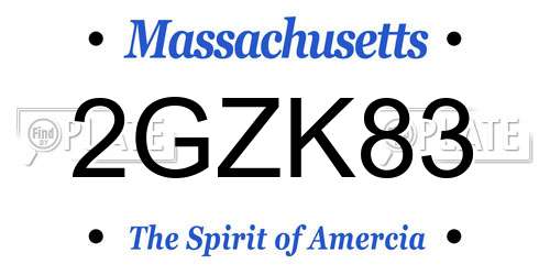 2GZK83 Massachusetts License Plate