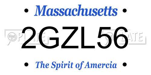 2GZL56 Massachusetts License Plate