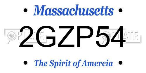 2GZP54 Massachusetts License Plate