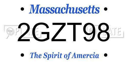 2GZT98 Massachusetts License Plate