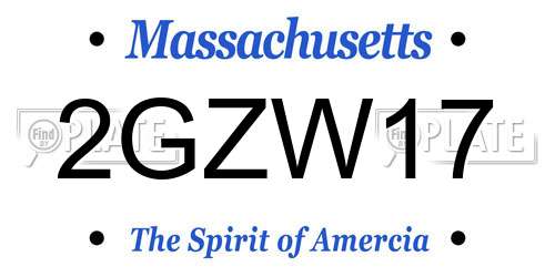 2GZW17 Massachusetts License Plate