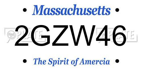 2GZW46 Massachusetts License Plate