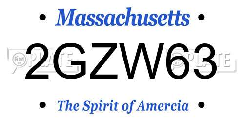 2GZW63 Massachusetts License Plate