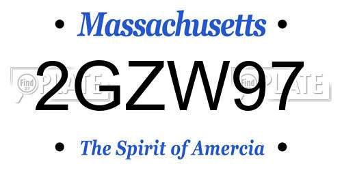 2GZW97 Massachusetts License Plate