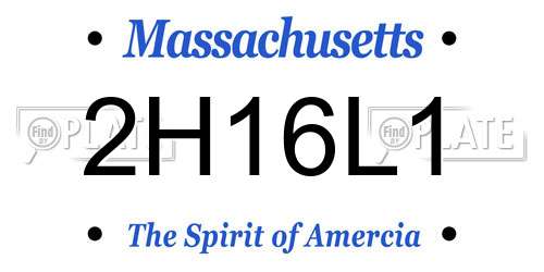 2H16L1 Massachusetts License Plate