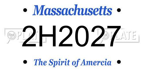 2H2027 Massachusetts License Plate