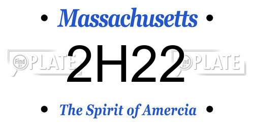 2H22 Massachusetts License Plate