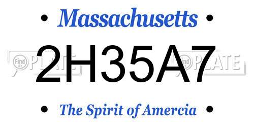 2H35A7 Massachusetts License Plate