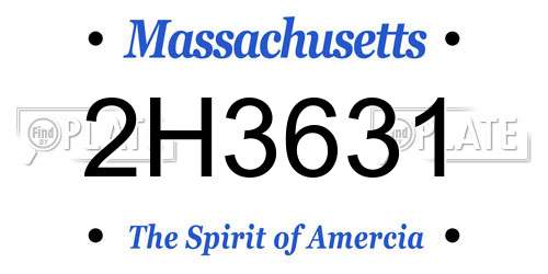 2H3631 Massachusetts License Plate