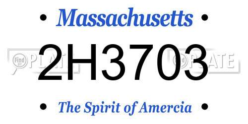 2H3703 Massachusetts License Plate