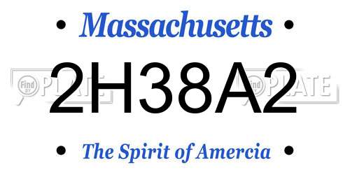 2H38A2 Massachusetts License Plate