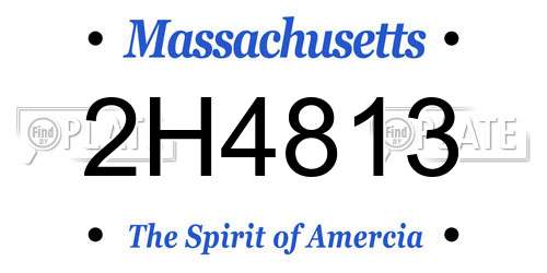 2H4813 Massachusetts License Plate