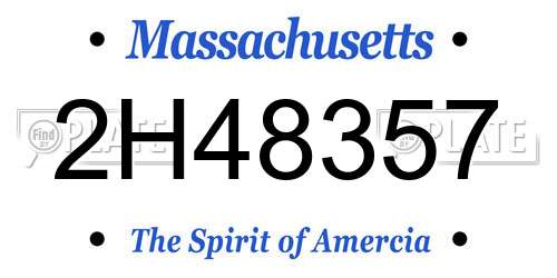 2H48357 Massachusetts License Plate
