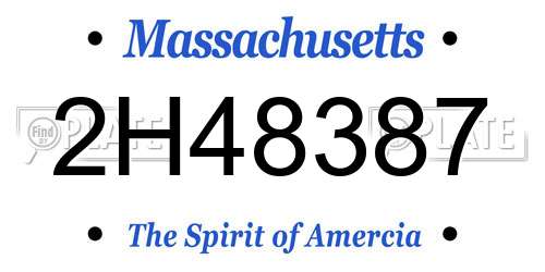 2H48387 Massachusetts License Plate