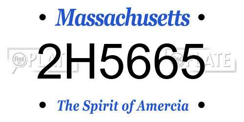 2H5665 Massachusetts License Plate