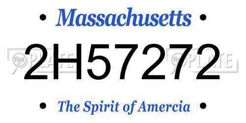 2H57272 Massachusetts License Plate