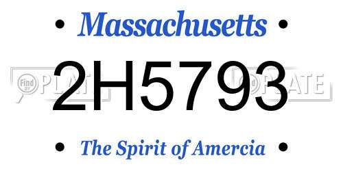 2H5793 Massachusetts License Plate