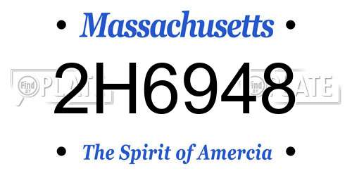 2H6948 Massachusetts License Plate