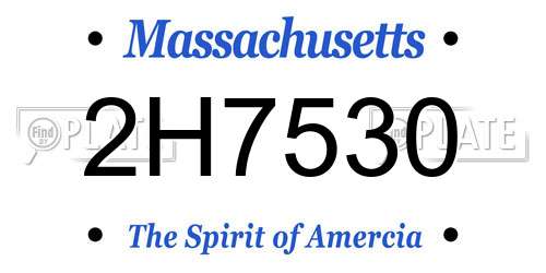 2H7530 Massachusetts License Plate