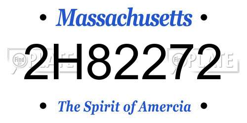 2H82272 Massachusetts License Plate