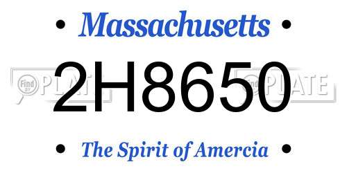 2H8650 Massachusetts License Plate