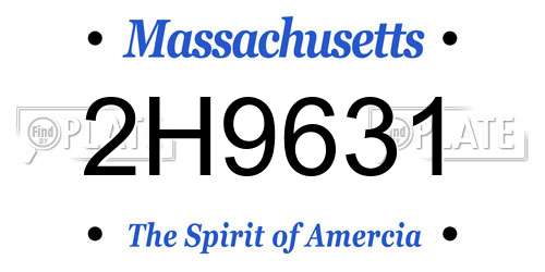 2H9631 Massachusetts License Plate
