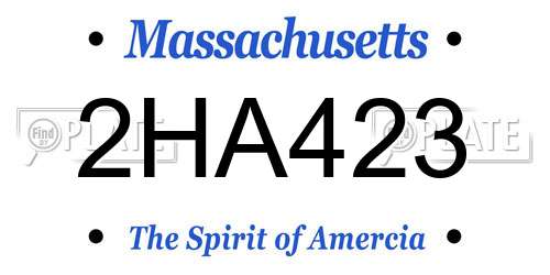 2HA423 Massachusetts License Plate