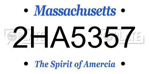 2HA5357 Massachusetts License Plate