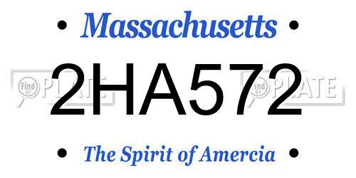 2HA572 Massachusetts License Plate