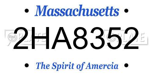 2HA8352 Massachusetts License Plate