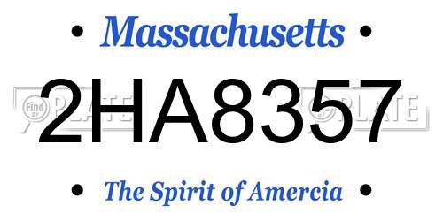 2HA8357 Massachusetts License Plate