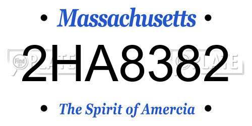 2HA8382 Massachusetts License Plate