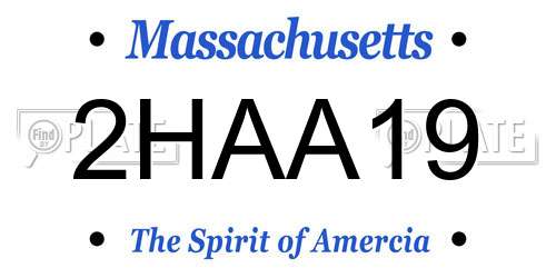 2HAA19 Massachusetts License Plate