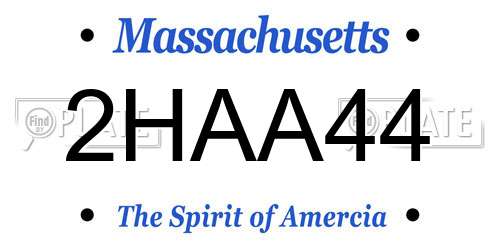 2HAA44 Massachusetts License Plate