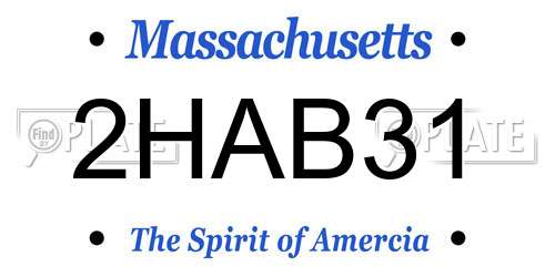 2HAB31 Massachusetts License Plate