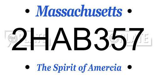 2HAB357 Massachusetts License Plate
