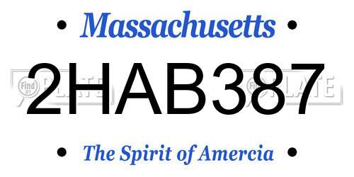 2HAB387 Massachusetts License Plate