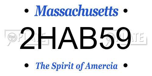 2HAB59 Massachusetts License Plate