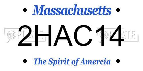 2HAC14 Massachusetts License Plate