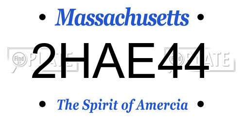 2HAE44 Massachusetts License Plate
